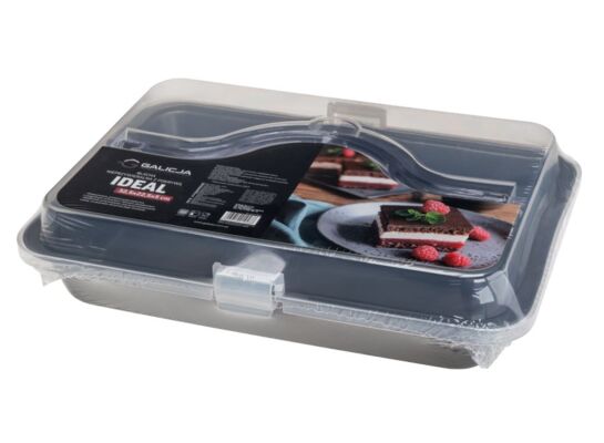 Blacha nieprzywieralna Ideal z pokrywą 32,5 x 22,5 x 5 cm szary