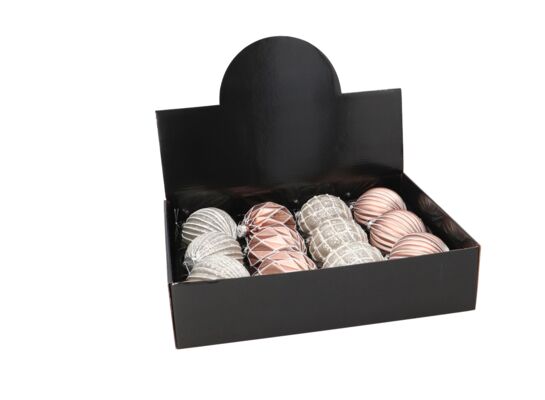 Zestaw bombek szklanych 8 cm mix