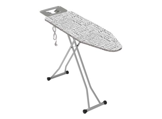 Deska do prasowania Aria z gniazdkiem 38 x 110 cm napisy czarno-biały