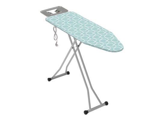Deska do prasowania Aria z gniazdkiem 38 x 110 cm geometryczny niebieski