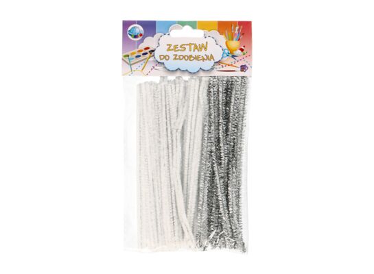 Zestaw do zdobienia druciki 20 x 15 cm biało-srebrny