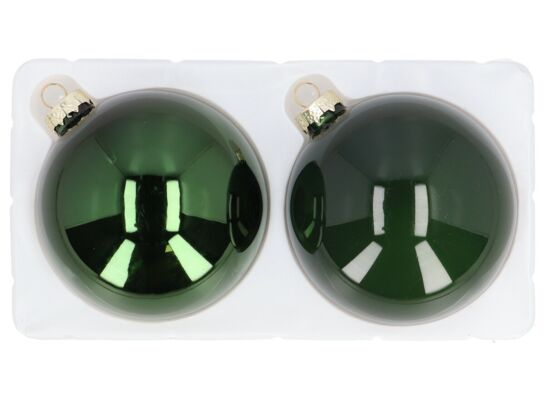 Bombka szklana 10 cm zielony 2 sztuki