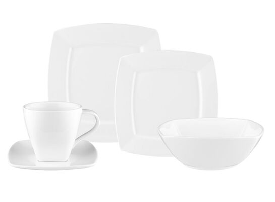 Zestaw obiadowo-kawowy Arcadia dla 6 osób kremowy