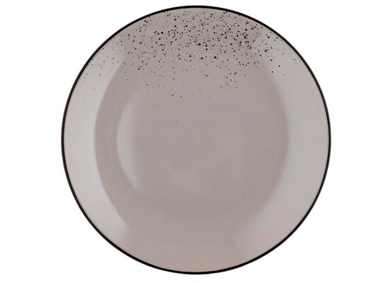 Talerz płytki Azurro Brown 27 cm nakrapiany biały
