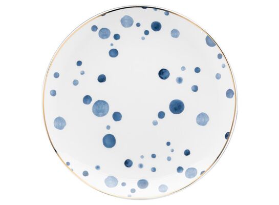 Talerz deserowy Mare Hope 20 cm kropeczki biało-niebieski