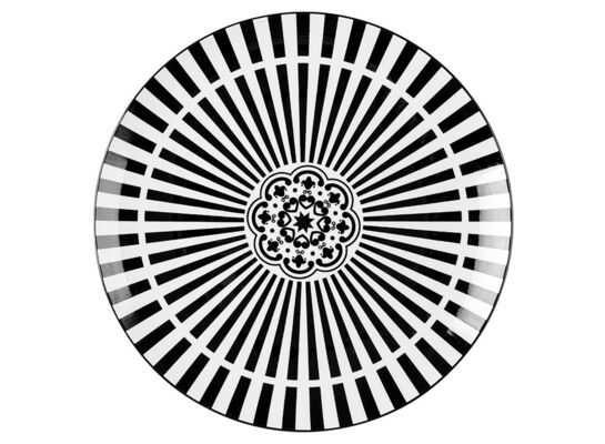 Talerz płytki Astec 26,5 cm czarno-biały