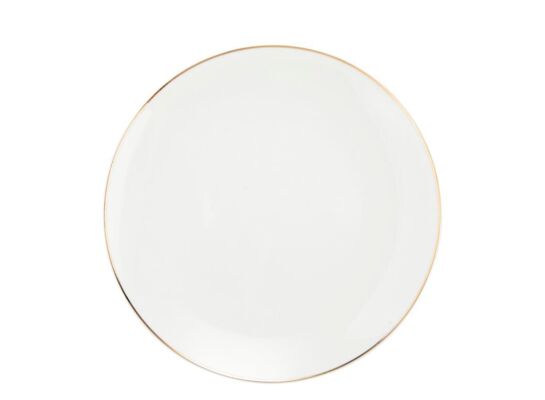 Talerz deserowy Belissima 20,5 cm złota obwódka biały