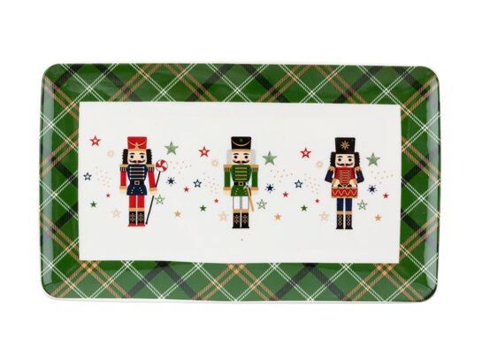 Talerz prostokątny Xmas 25,8 x 15,8 cm wielokolorowy