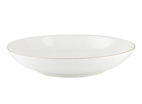 Talerz głęboki Belissima 20,5 cm złota obwódka biały