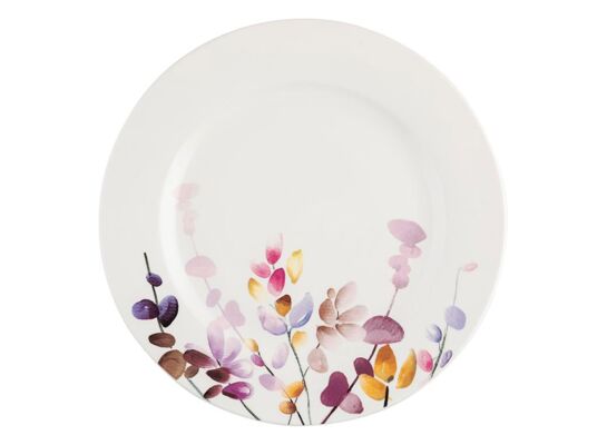 Talerz płytki Japandi 26,5 cm kwiatki biały