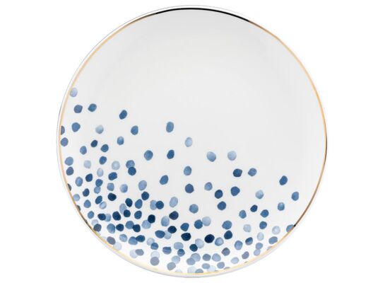 Talerz deserowy Mare Faith 20 cm kropeczki biało-niebieski