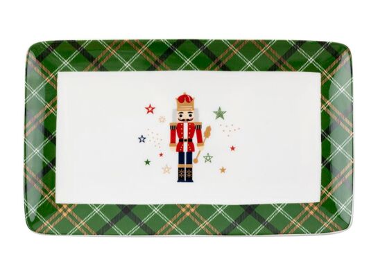 Talerz prostokątny Xmas 20 x 12,8 cm wielokolorowy