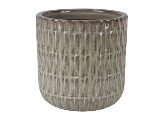 Donica szkliwo cylinder mrozoodporna 36,5 x 34,5 cm szary