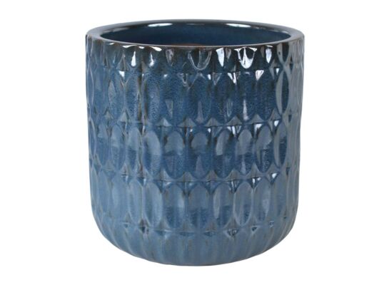 Donica szkliwo cylinder mrozoodporna 24 x 26 cm niebieski
