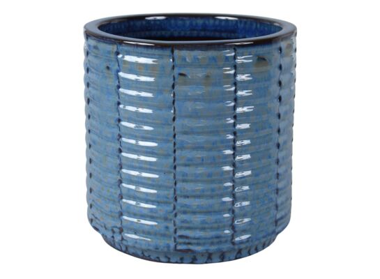 Donica szkliwo cylinder mrozoodporna 19 x 19 cm błękitny