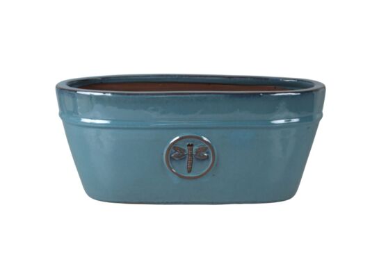 Donica szkliwo owalna 32 x 15,5 x 14,5 cm morski błękitny