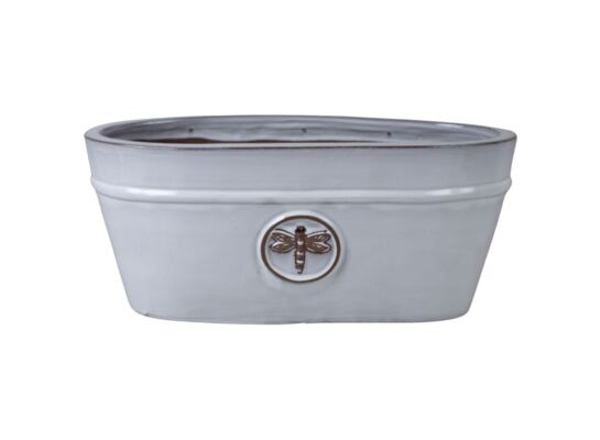 Donica szkliwo owalna 57 x 28,5 x 26 cm biały