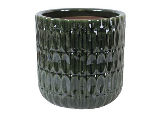 Donica szkliwo cylinder mrozoodporna 36,5 x 34,5 cm zielony