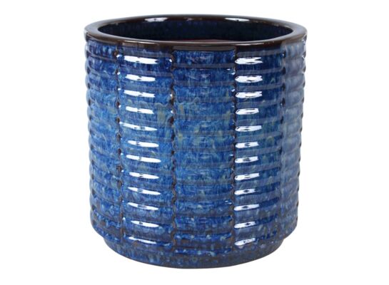 Donica szkliwo cylinder mrozoodporna 37 x 37 cm niebieski