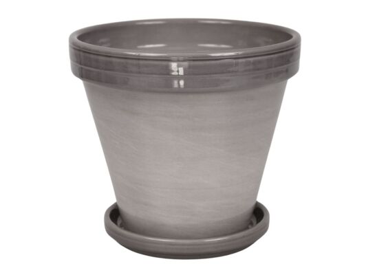 Donica prosta szary lazur 15,5 cm + podstawka szary