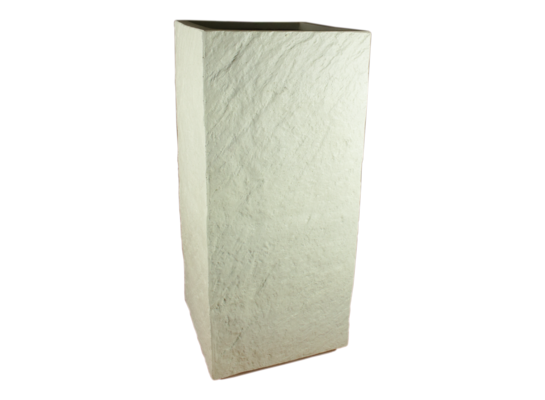 Donica Fiberstone wysoki kwadrat 25 x 25 x 55 cm biały