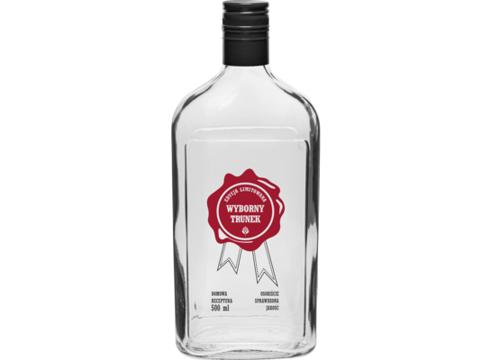 Butelka 500 ml z zakrętką i nadrukiem Wyborny Trunek