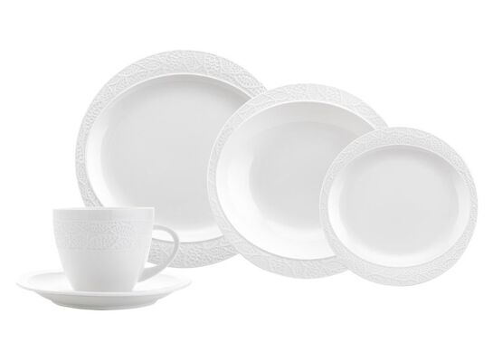 Zestaw obiadowo - kawowy dla 6 osób biały
