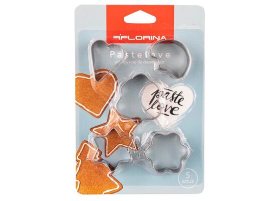 Wykrawacze do ciastek Pastelove 5 sztuk midi srebrny