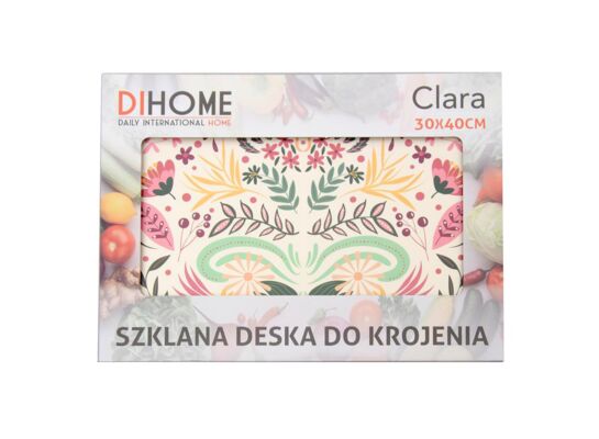 Deska do krojenia szklana 30 x 40 cm Clara folk wielokolorowy