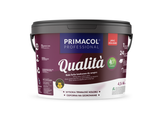 Farba lateksowa Qualita 4,5 l biały Primacol Professional