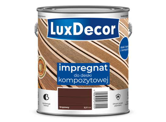 Impregnat do deski kompozytowej brązowy, 2,2 l Luxdecor