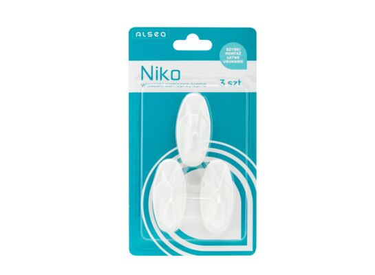 Wieszaki samoprzylepne Niko plastikowe 3 sztuki biały