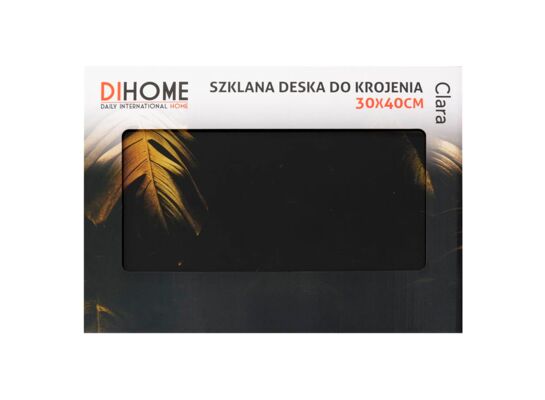 Deska do krojenia szklana 30 x 40 cm Clara złoty liść wielokolorowy