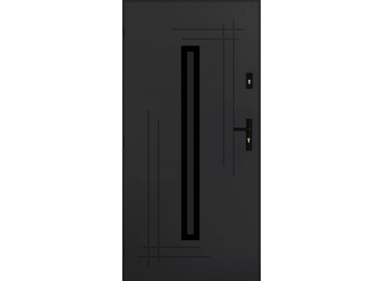 Drzwi zewnętrzne borneo antracyt 80 lewe
