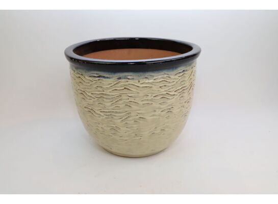 Donica mrozoodporna Treviso New Cream - Black top 28 x 23 cm beżowy