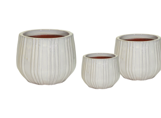 Donica mrozoodporna Portly Cld Vert.Strps Beige 32 x 25,5 cm beżowy