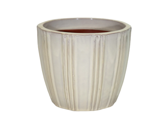 Donica mrozoodporna Portly Egg Vert. Stripes Beige 24 x 21,5 cm beżowy