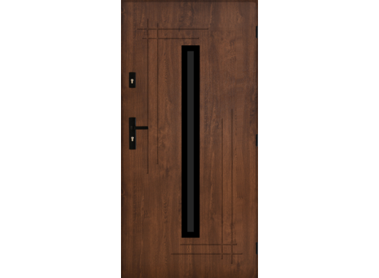 Drzwi zewnętrzne borneo orzech 90 prawe