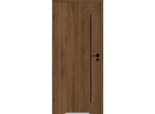 Skrzydło drzwiowe 70L pełne orzech palermo saxo + podcięcie wentylacyjne + zamek blokada lewe
