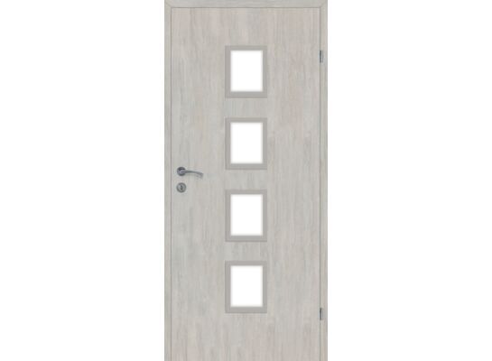 Drzwi wewnętrzne 80P 4 / 4 pokojowe dąb srebrny lakierowane aruba prawe