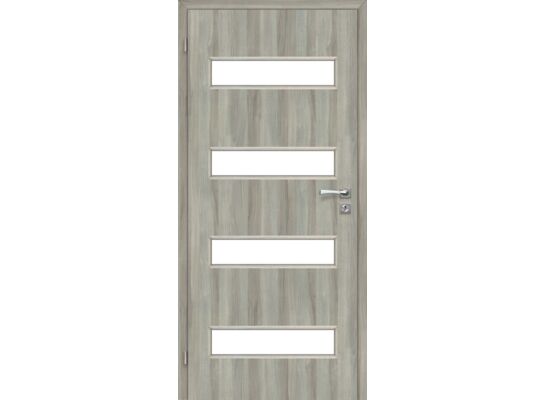 Drzwi wewnętrzne 70L 4/4 pokojowe dąb skandynawski lakierowane milano 2 zawiasy lewe