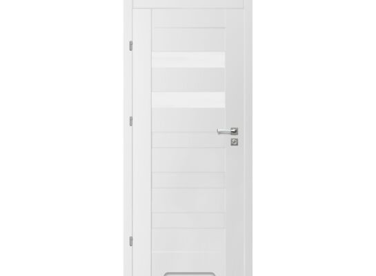 Skrzydło drzwiowe 70L 2/5 biały bergamo 40 + podcięcie wentylacyjne + zamek blokada lewe