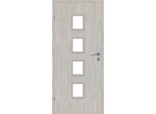 Drzwi wewnętrzne 70L 4 / 4 pokojowe dąb srebrny lakierowane aruba lewe