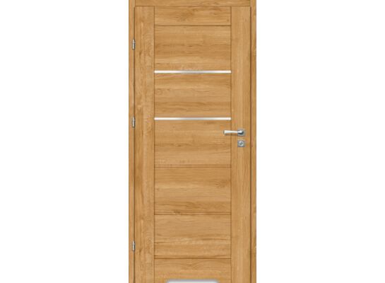 Skrzydło drzwiowe 80L dąb karmelowy vinci 30 + podcięcie wentylacyjne + zamek blokada lewe
