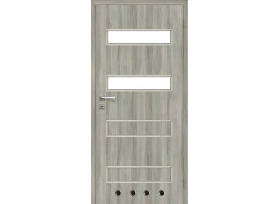 Drzwi wewnętrzne 80P 2/4 tuleje dąb skandynawski lakierowane milano 2 zawiasy prawe