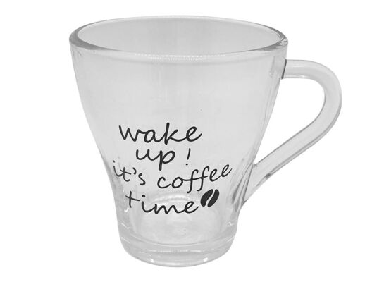 Kubek szklany Wake up 250 ml transparentny