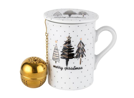 Kubek Christmas Glam z pokrywką 280 ml wielokolorowy