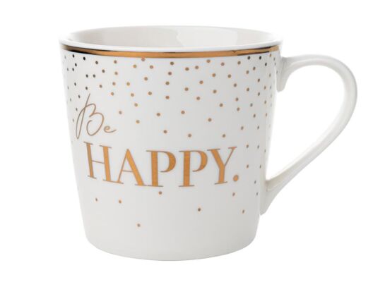 Kubek Gold Happy 400 ml biały