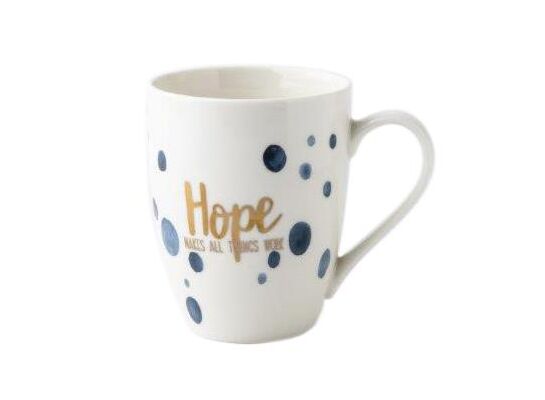Kubek Mare Hope 340 ml niebieskie kropki biały