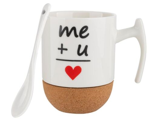 Kubek na korkowej podstawce Me + U 250 ml biały